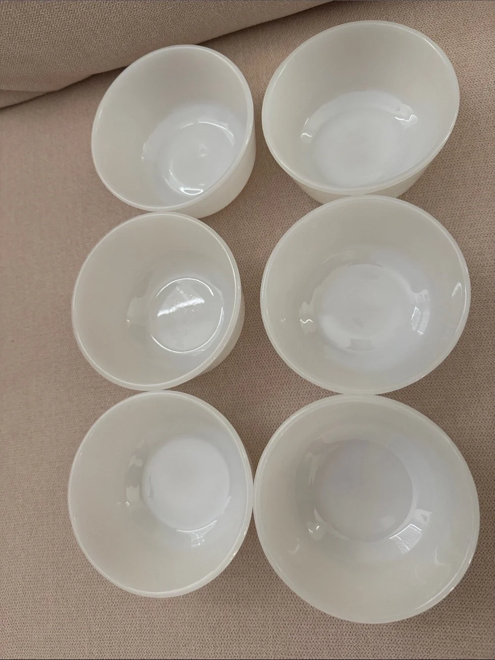 Vintage Fire King Milk Glass Ramekin Custard 5 oz. Bowl Set of 6